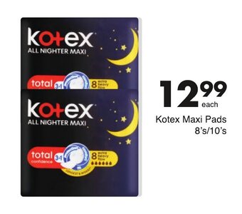 Save Kotex Maxi Pads 8's / 10's offer