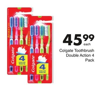 Save Colgate Toothbrush Double Action 4 Pack offer