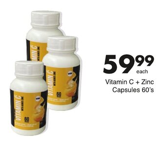 Save Vitamin C + Zinc Capsules 60's offer
