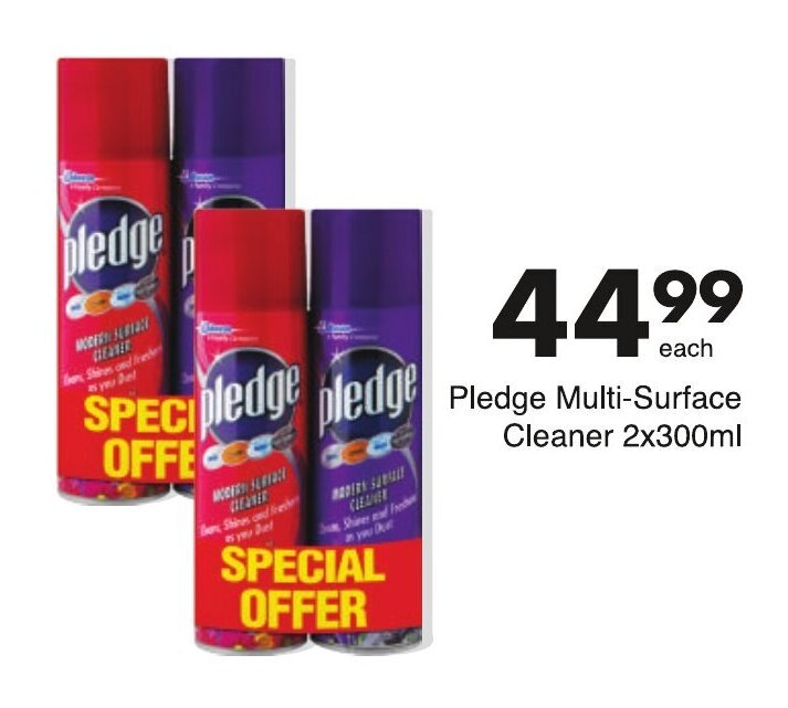 Pledge MultiSurface Cleaner 2 x 300ml offer at Save