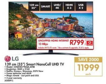 Makro LG 139cm (55") Smart NanoCell UHD TV offer