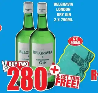Boxer Liquors Belgravia London Dry Gin 2 x 750ml + 6 x 200ml offer