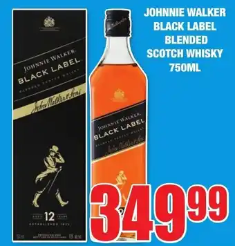 Boxer Liquors Johnnie Walker Black Label Blended Scotch Whisky 750ml offer