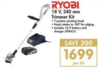 Makro Ryobi 18V - 240mm Trimmer Kit offer