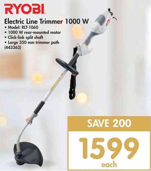 Ryobi Electric Line Trimmer 1000W offer at Makro
