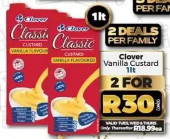 Take 'n Pay Clover Vanilla Custard 2 x 1lt offer