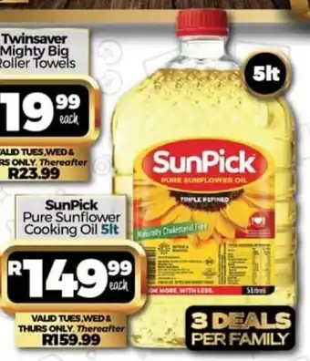 Take 'n Pay SunPick Pure Sunflower Cooking Oil 5lt offer