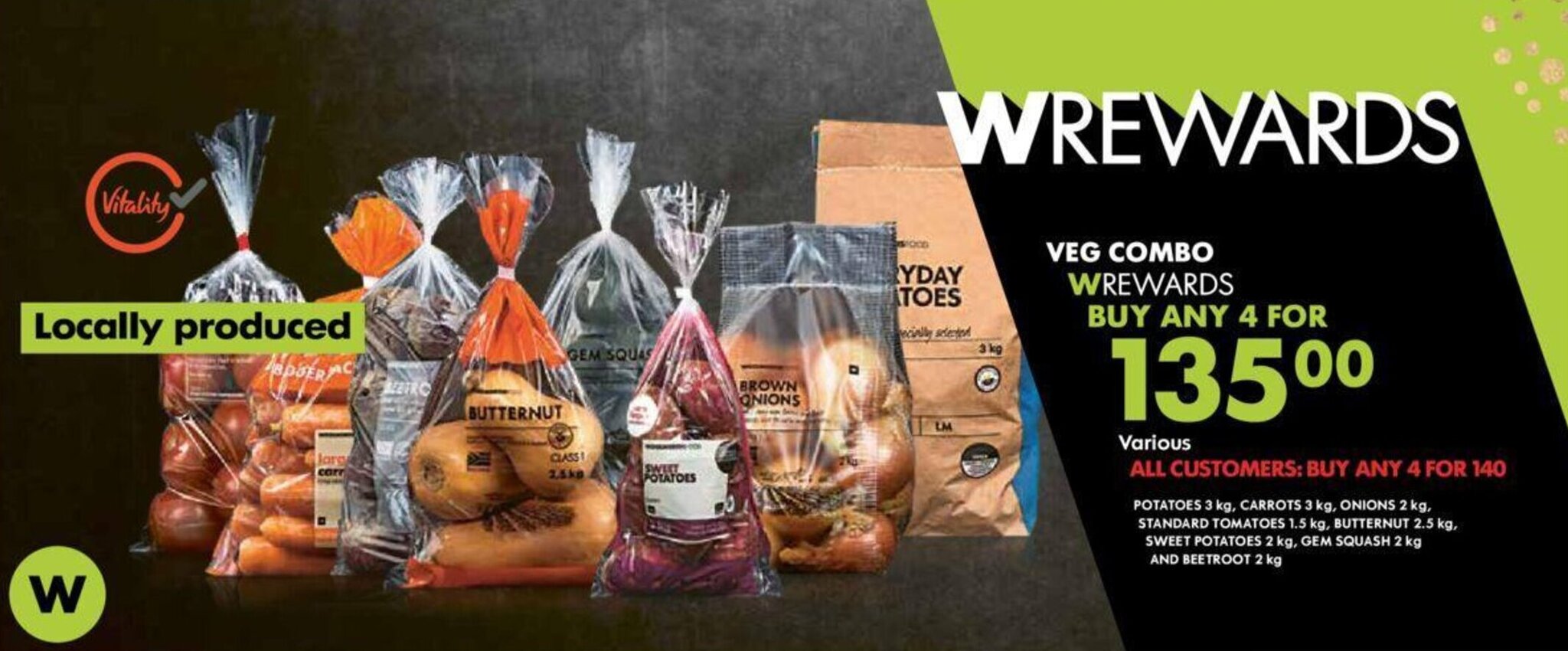 Veg Combo any 4 for offer at Woolworths