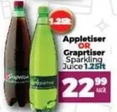 Appletiser or Grapetiser Sparkling Juice 1.25lt