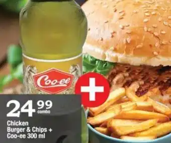 Oxford Freshmarket Chicken Burger & Chips + Coo-ee 300ml offer