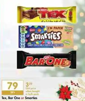 Tex, Bar One or Smarties 24's