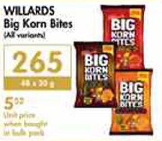 Makro Willards Big Korn Bites all variants offer