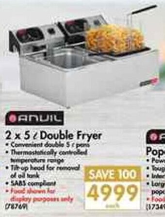 Anvil 2 x 5L Double Fryer