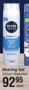 Nivea men shaving gel assorted-200ml each