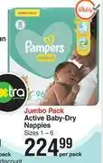 Dis-Chem Pampers active baby dry nappies jumbo pack-per pack offer