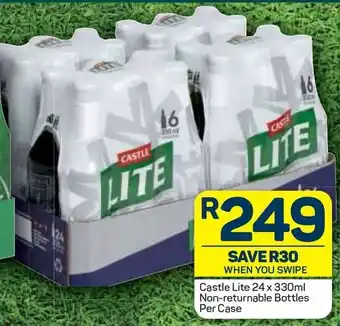 Pick n Pay Castle Lite 24 x 330ml Non-Returnable Bottles Per Case offer