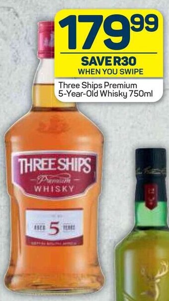 Pick n Pay Three Ships Premium 5-Year- Old Whisky 750ml offer