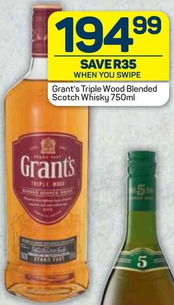 Pick n Pay Grant's Triple Wood Blended Scotch Whisky 750ml offer