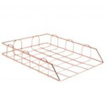Fine living 2 tier wire storage rack gold
