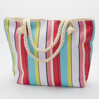Multi stripe beach bag