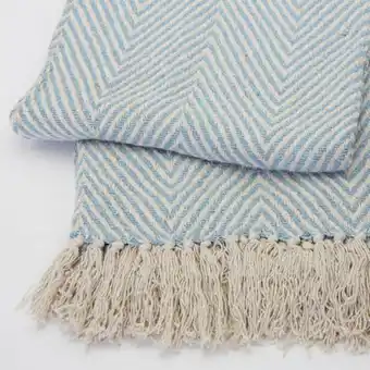 Whitehouse Cotton club ziggy throw - duck egg blue offer