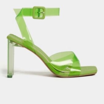 The FIX Women's lime green clear strap heel offer