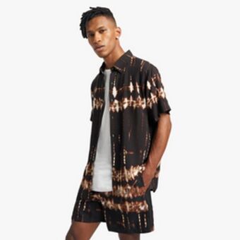 The FIX Men's brown tie dye co-ord shorts offer