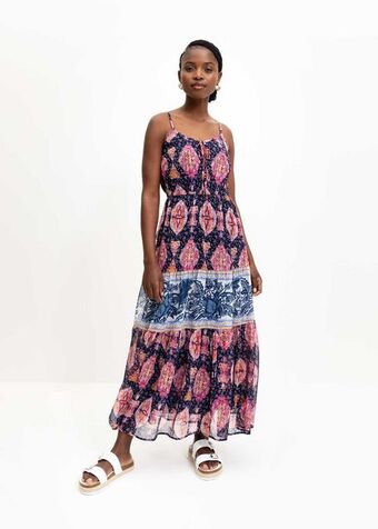 Tiered chiffon maxi dress