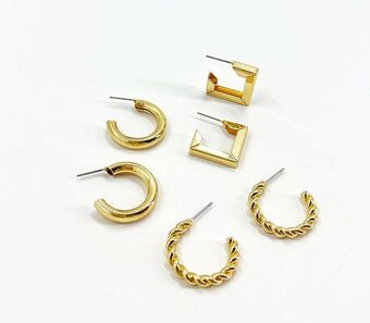 Rage 3 pack hoop earrings offer