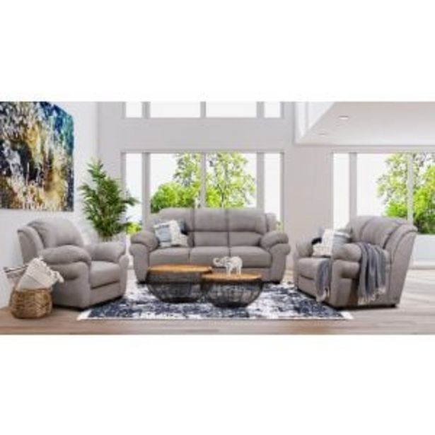Jasmine 3 piece addo grey lounge suite offer at Hirsch's