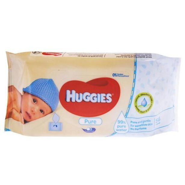 Huggies pure baby wipes 56s offer at Game