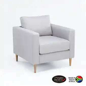 Nino fabric armchair - platinum/natural leg