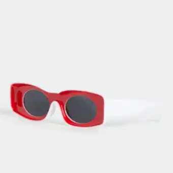 Men's red hollow lens sunglasses