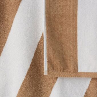 Cabana striped velour beach towel - beige