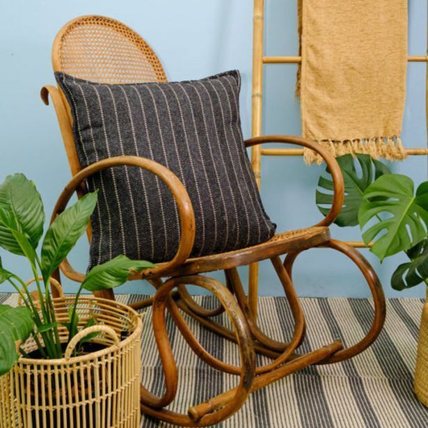 Striped jute scatter (60 x 60cm) charcoal offer at Whitehouse