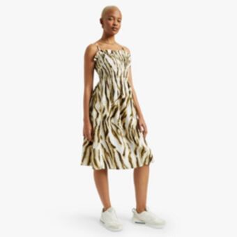 Women's fatigue zebra print bandeau dress