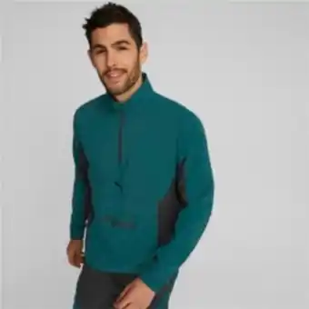 Totalsports Men's puma fit woven 1/2 zip teal jacket offer