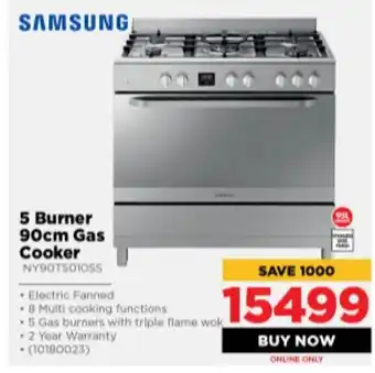 HiFi Corp Samsung 5 Burner 90cm Gas Cooker offer