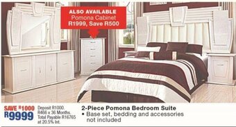 OK Furniture 2 Piece Pomona Bedroom Suite offer