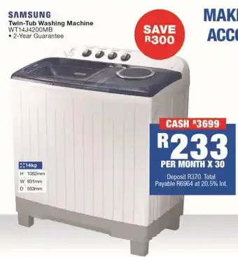 OK Furniture Samsung Twin-Tub Washing Machine offer