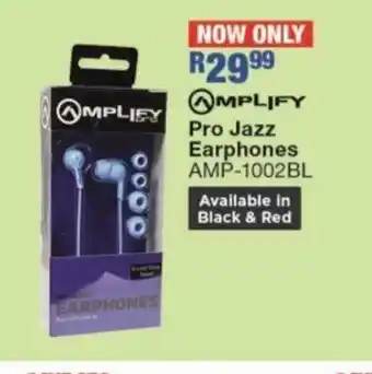 OK Furniture Amplify Pro Jazz Earphones AMP-1002BL offer