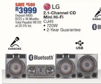 OK Furniture LG 2.1-Channel CD Mini Hi-Fi CJ45 720W offer