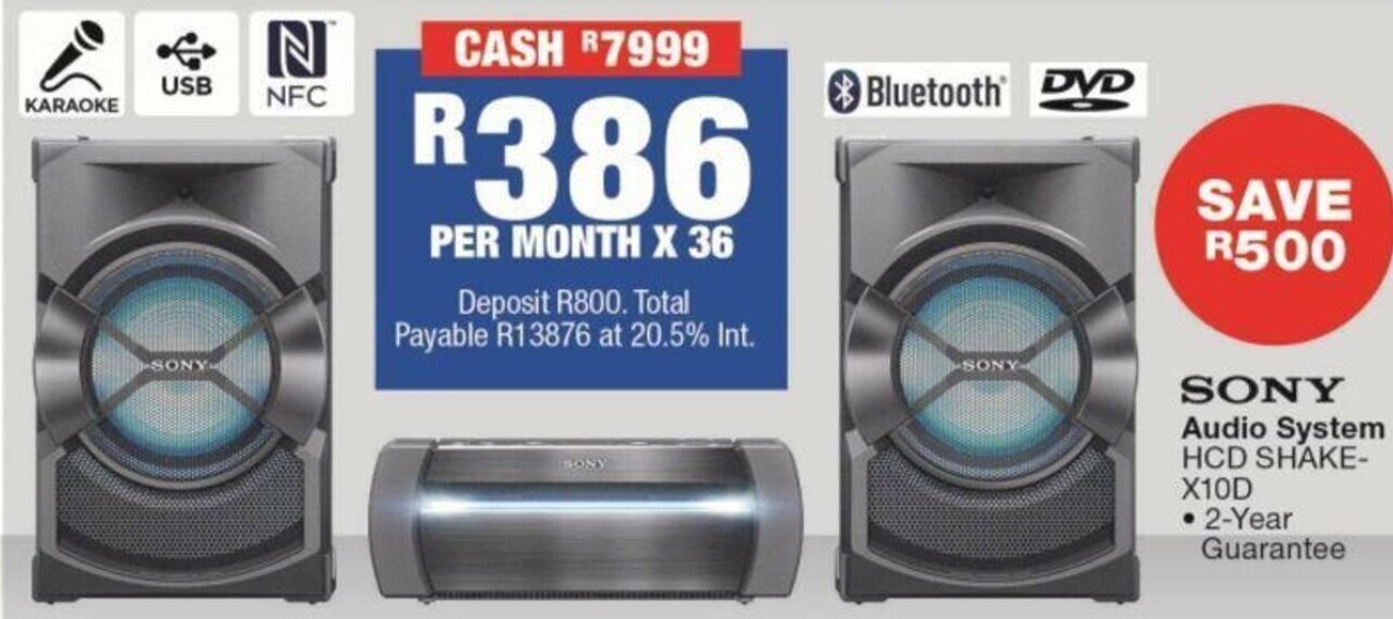 Sony Audio System offer at OK Furniture