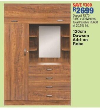OK Furniture 120cm Dawson Add-on Robe offer