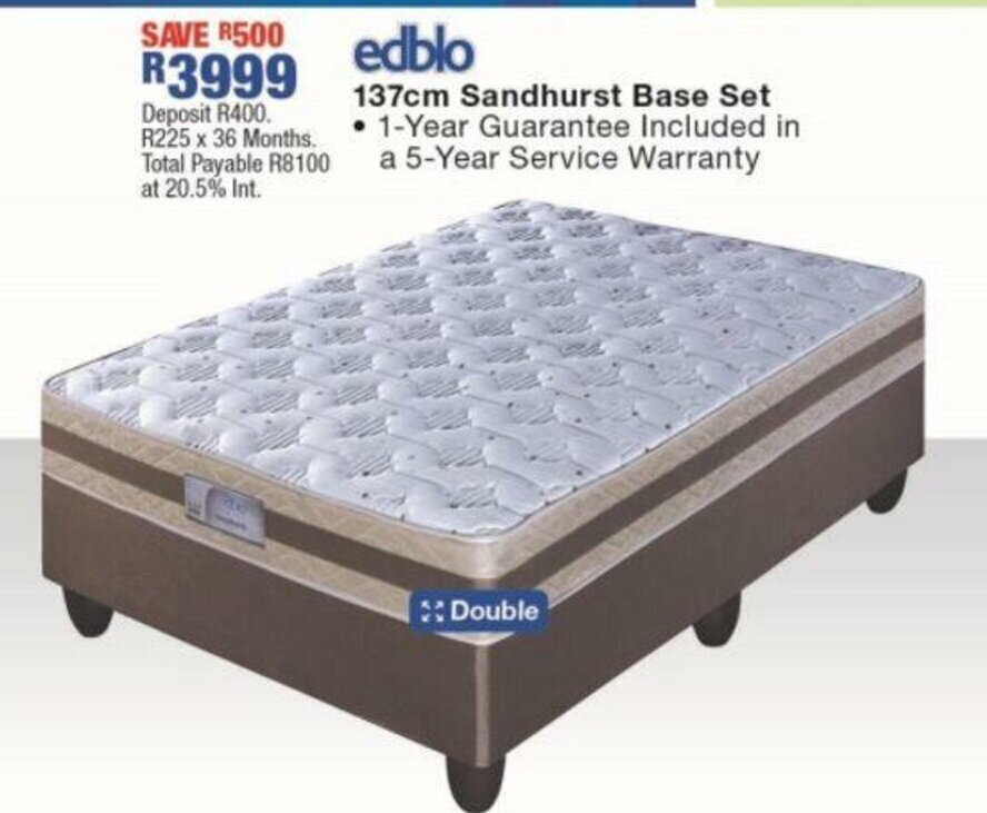 Edblo 137cm Sandhurst Base Set offer at OK Furniture