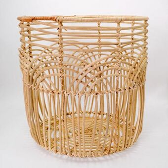 Vietnamese cross weave rattan basket