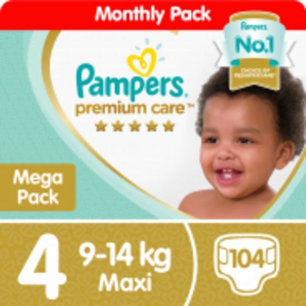 Pampers premium care size 4 maxi (914kg) mega pack 104 nappies offer