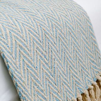 Whitehouse Cotton club ladder throw - duck egg offer