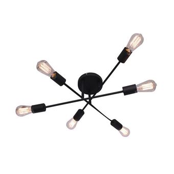 Ceiling light-black metal 6 light chandelier