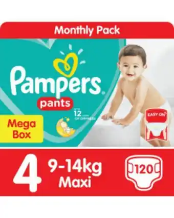 HiFi Corp Pampers pants size 4 maxi (9-14kg) mega box 120 nappies offer